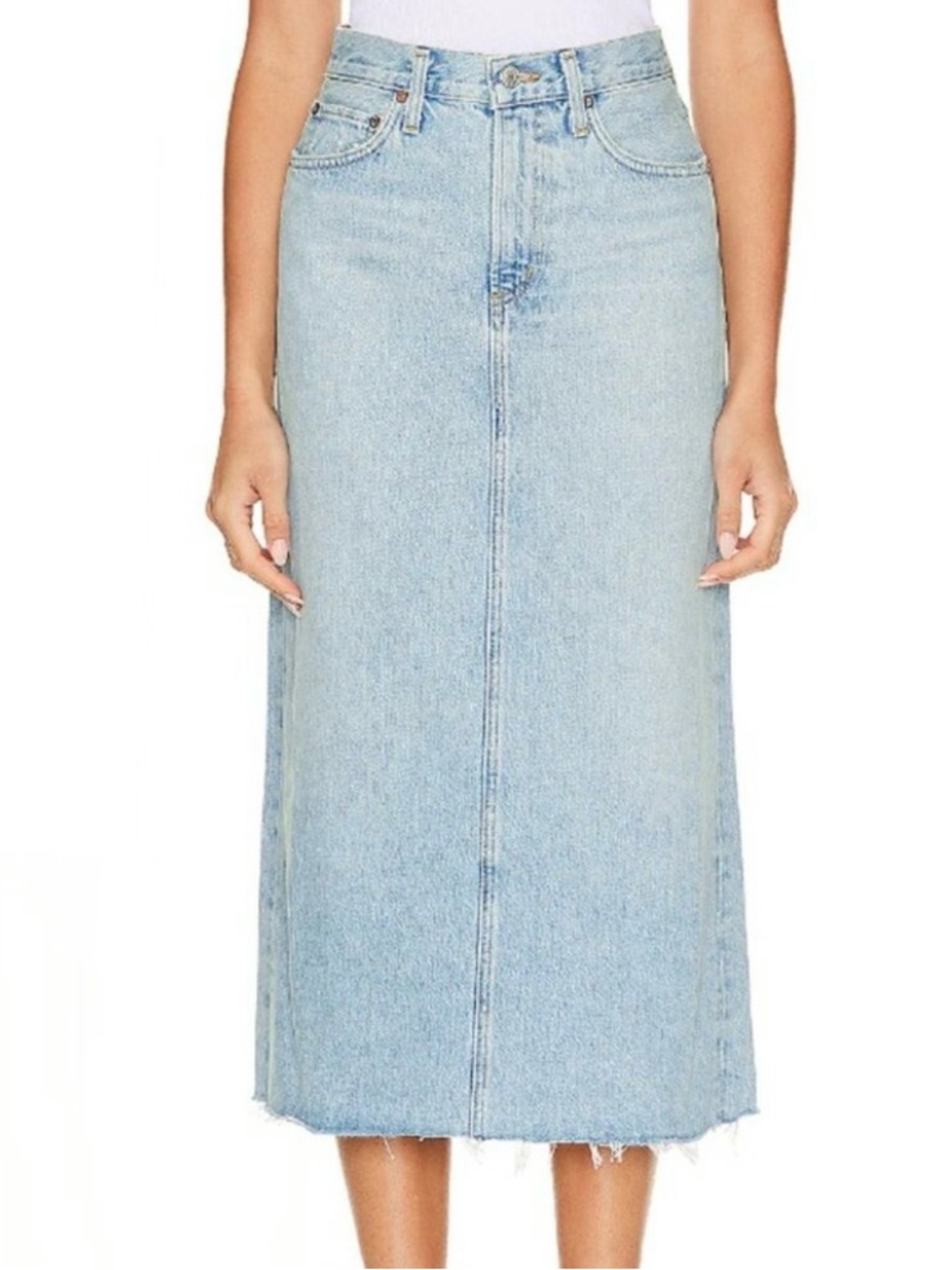 Agolde Della Long A-Line Denim Skirt in Size 29